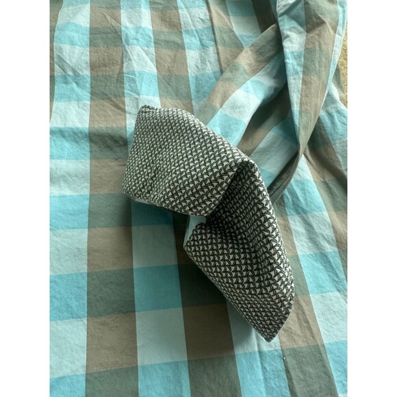 BUGATCHI Men's Shaped Fit Blue Plaid Button Down Shirt Size 16 1/2 - Picture 7 of 9